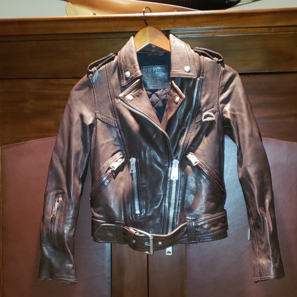 All Saints Gidley Biker Leather Jacket